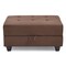 Contemporary Home Living Tufted Upholstered Storage Ottoman - 37" - Dark Brown